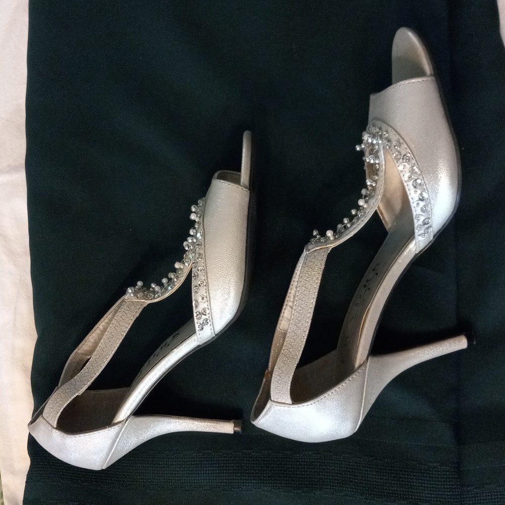 Silver Sandal Heels - Picture 3 of 9